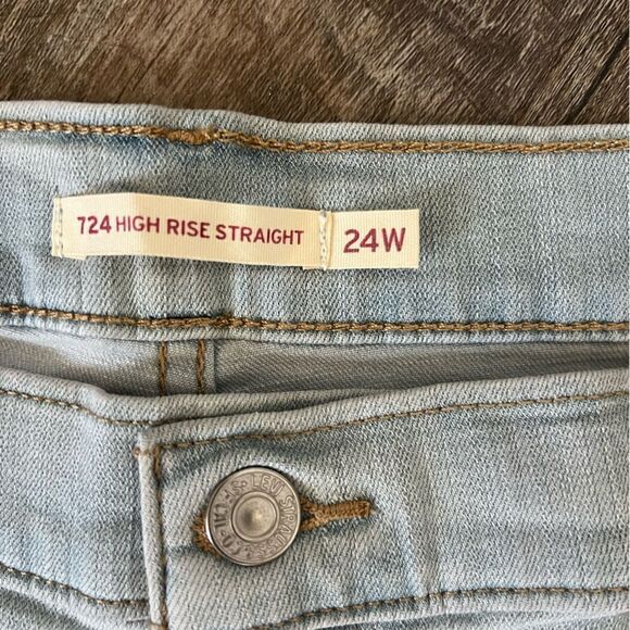 Levi's Plus Size 724 High Rise Slim Straight Jean- Size 24W - Picture 4 of 9